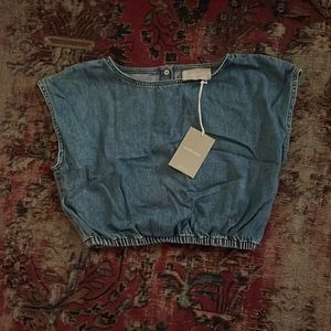 Everlane denim bubble top